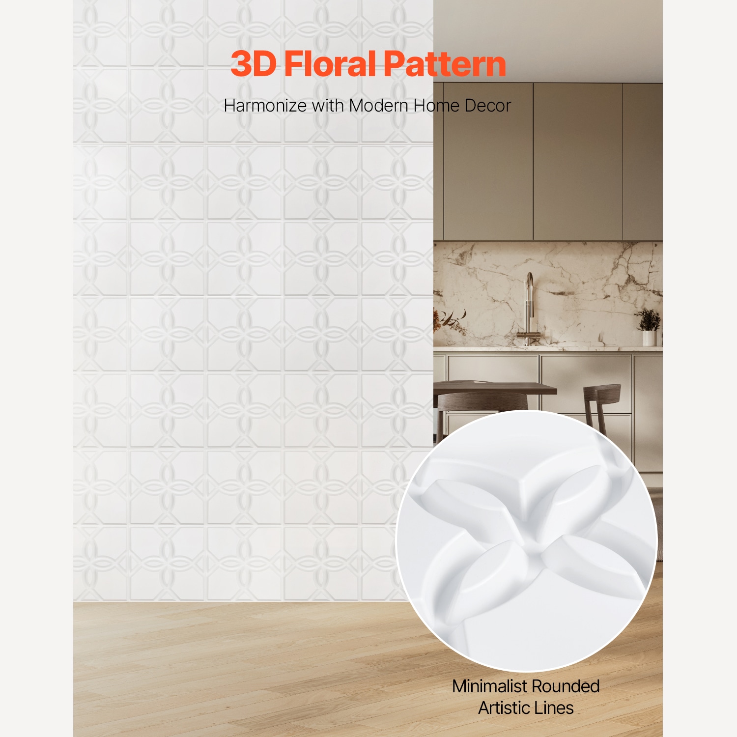 Floral 3d Wall Panels Matte White Pvc Decorative Wall Decor_voghion.com
